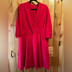 Lands End | Women's Plus Size 3/4 Sleeve Ponte Surplice Dress